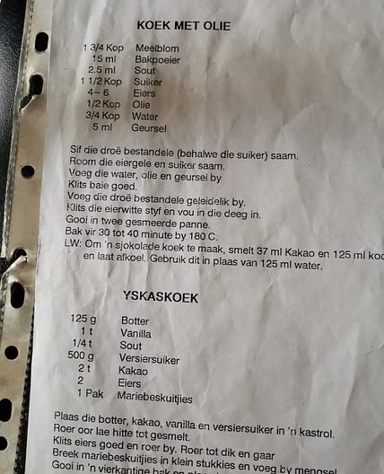 Koek met olie van Ouma Ina