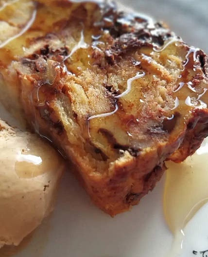 Chocolate Brioche Bread and Butter Pudding.