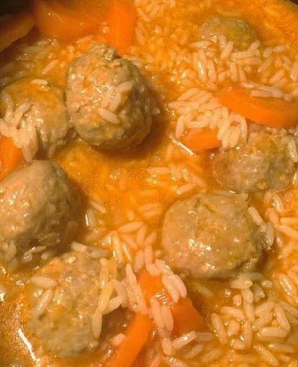 Riz aux boulettes de viande