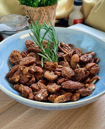 Sweet & Spicy Maple Pecans (Boozy)