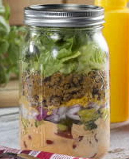 Cheeseburger Salad in a Jar