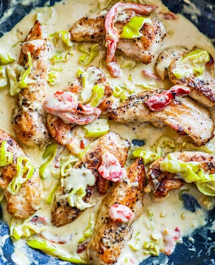 Creamy Pepperoncini Chicken Skillet