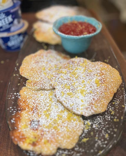 Dairy Free Yogurt Flatbread with Strawberry Puree