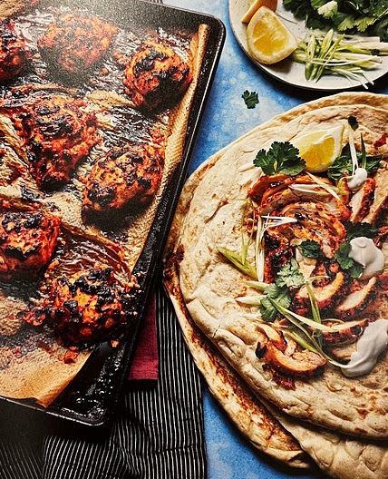 Harissa & lemon roasted chicken thighs