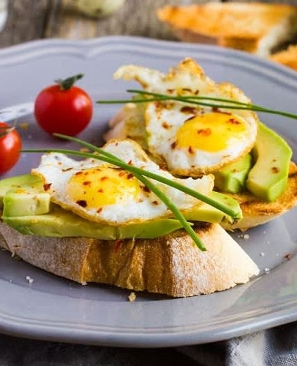 Avocado toast with fried egg