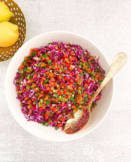 Salatet Malfouf - Lebanese Red Cabbage Salad