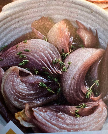 Wine roasted onions