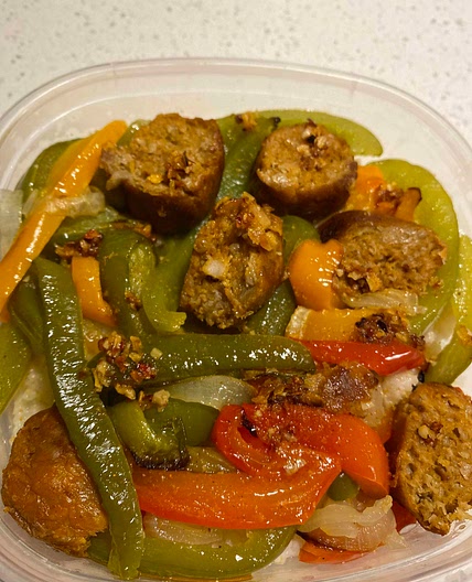 Vegetarian Sausage and Peppers