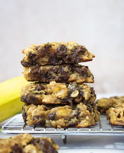 4 ingredient Banana Chocolate Chip Cookies