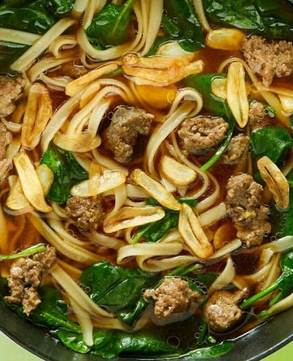 Dinnerly ginger pork soup with rice noodles