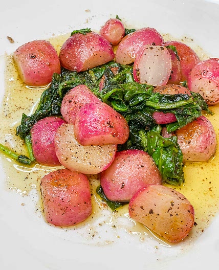 Roasted butter radishes 