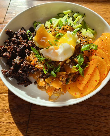 Kimchi noodles with extras