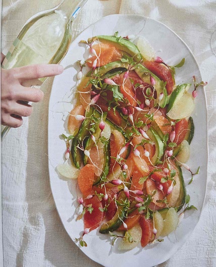 New Year’s Eve citrus, avocado, and little radish salad