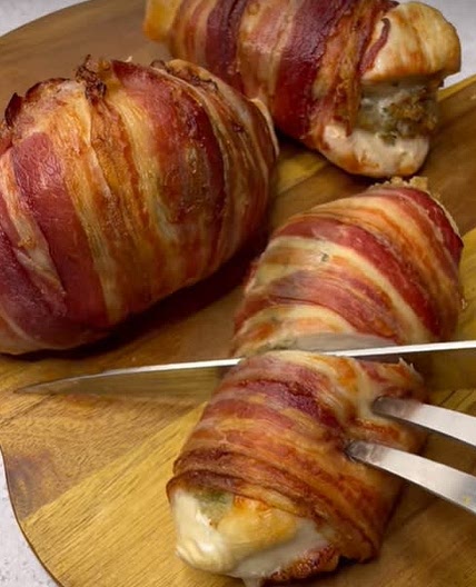 Air Fried Stuffed Chicken & Bacon