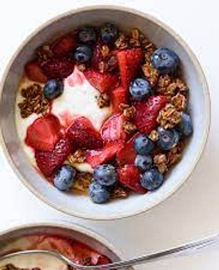 Breakfast yogurt with muesli