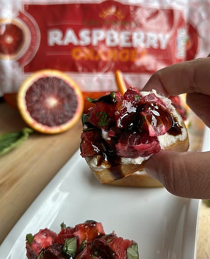 Orange ricotta bruschetta