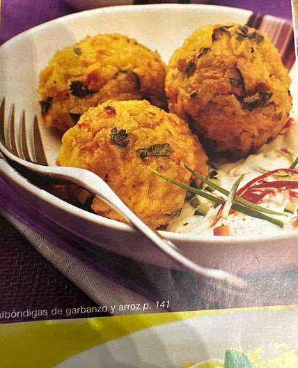 Albóndigas de garbanzo y arroz 