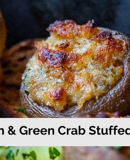 Lean an Green Crab Stuffed Mushrooms