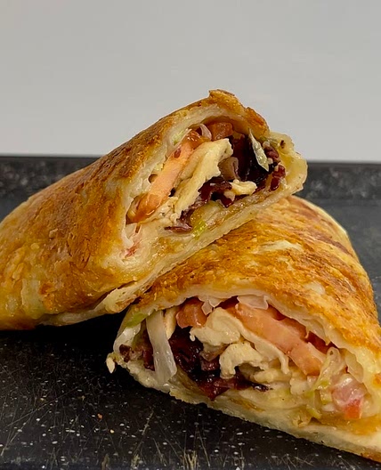 Cheesy bacon breakfast wrap