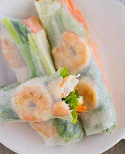 Shrimp Rice Paper Rolls with Peanut Dipping Sauce Recipe
