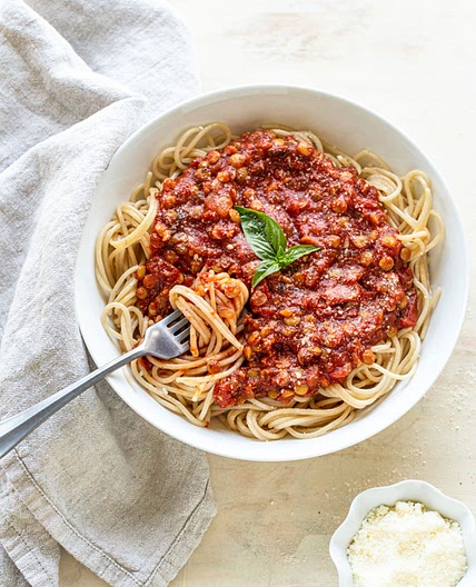 10-Ingredient Vegan Lentil Bolognese