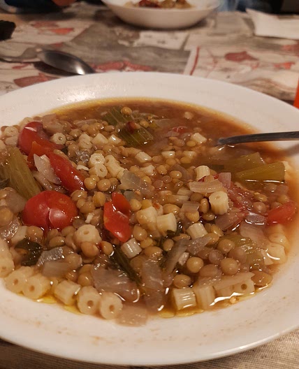 Pastina with lentils