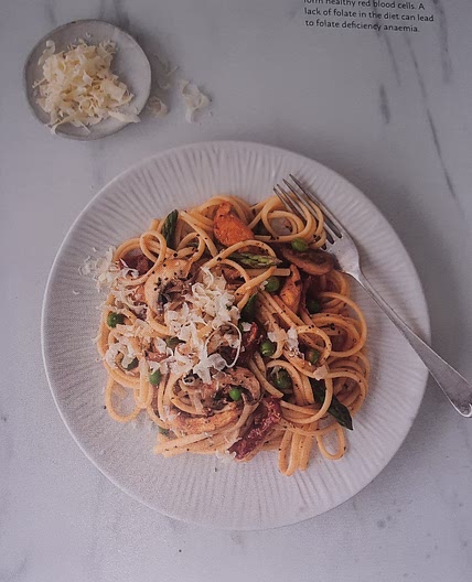 Cready garden pea chicken pasta