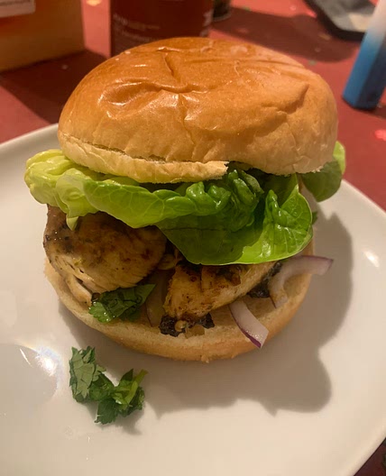 Lemon chicken burger 