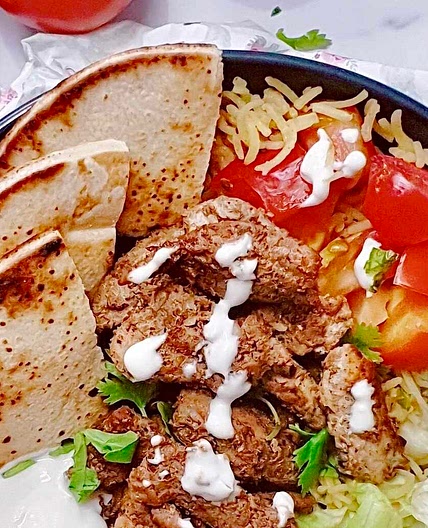 Chicken Shawarma with Garlic Sauce Rice Bowl