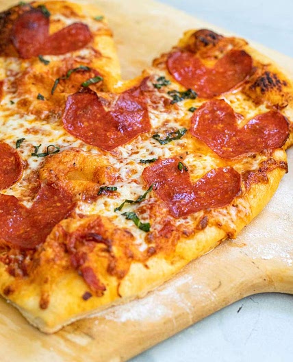Heart-Shaped Pepperoni Pizza