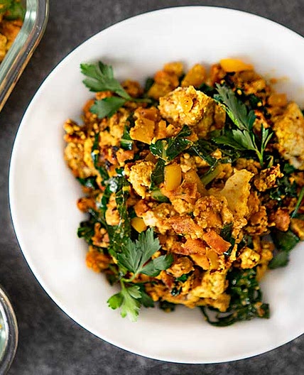 Vegetarian Sweet Potato and Greens Breakfast Hash Recipe