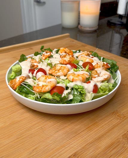Air Fryer Shrimp Caesar Salad