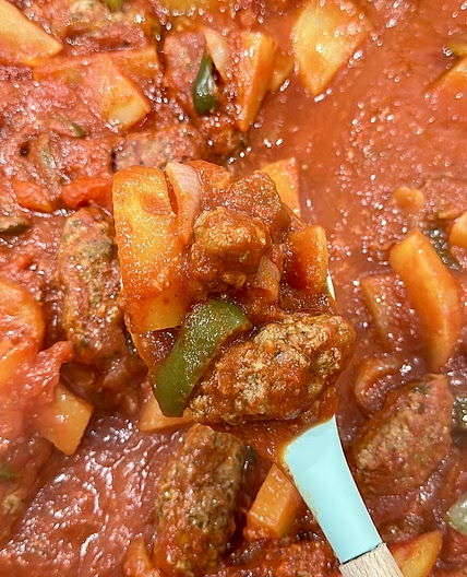 kofta and veggie bake