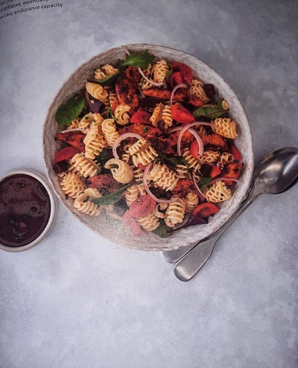 Smoke chicken pasta salad