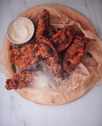 Spicy almond hemp fried chicken