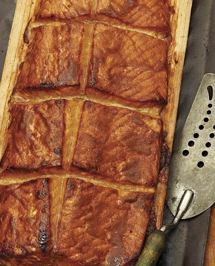 Cedar-Planked Salmon with Hoisin-Mustard Glaze