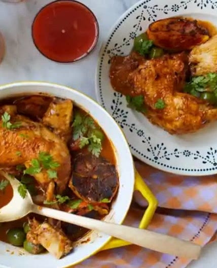 Pot-roast chicken with ’nduja, fennel and winter citrus