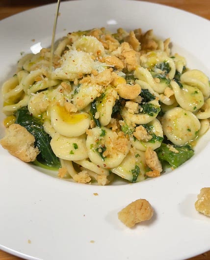 Orecchiette with broccolini and taralli
