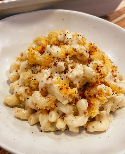 Creamy Mac & Cheese with Crispy Parmesan Topping - Erin O'Brien