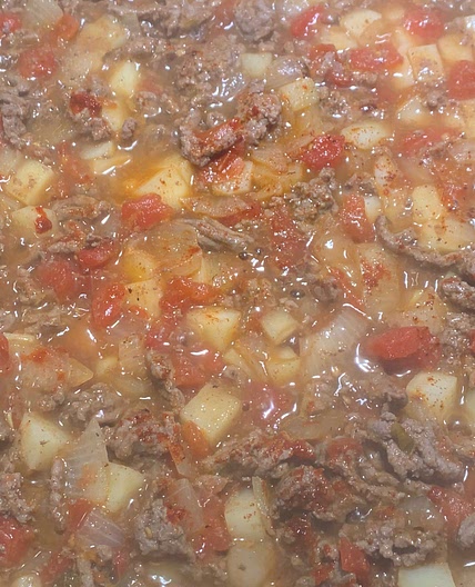 Hamburger & Potatoes (Cheney Recipe)