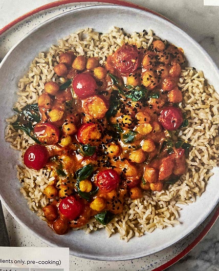 Chickpea, Spinach & Coconut Curry with Rice