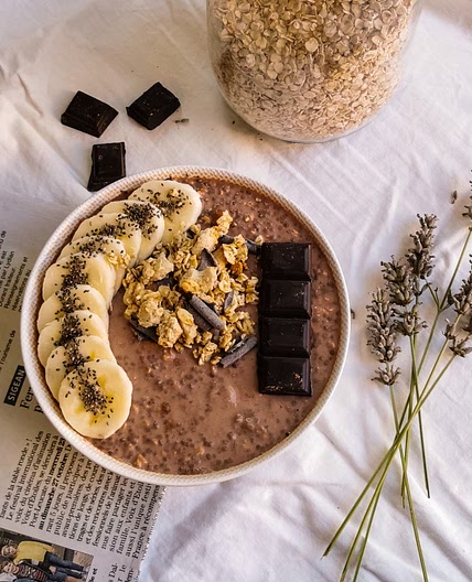 Banana cacao overnight chia pudding
