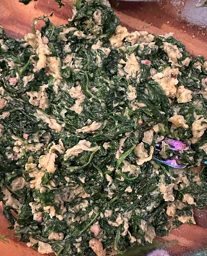 Deep fried spinach 