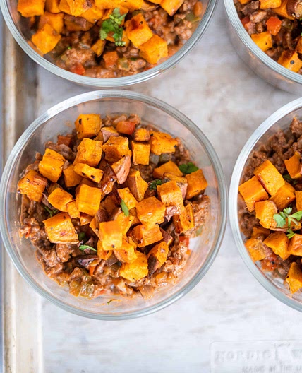 Meal Prep Sloppy Joe Sweet Potato Bowls