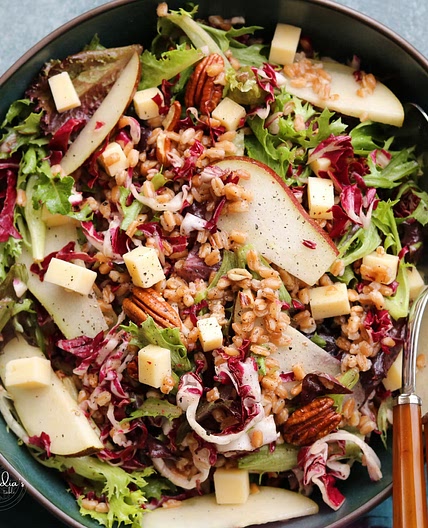 Radicchio Pear Salad with Maple Vinaigrette