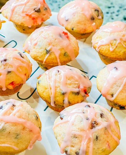 Cherry chocolate chip mini muffins 