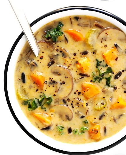 Cozy Autumn wild rice soup