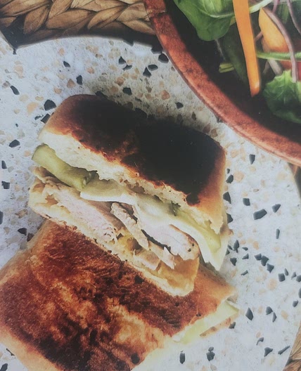 Pork Cuban sandwich with honey mustard sauce