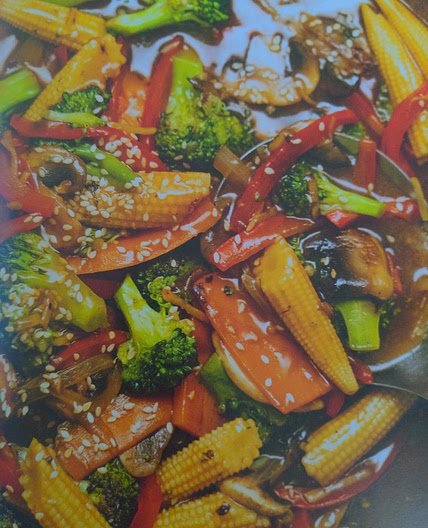Sesame ginger garlic stir-fried vegetables
