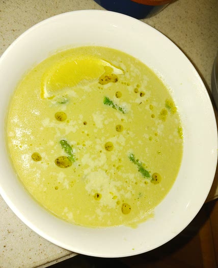 Roasted garlic asparagus parmesan soup